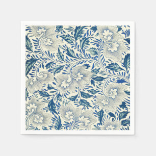 Blue Floral Pattern Antique Asian Design Napkins
