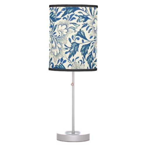 Blue Floral Pattern Antique Asian Design Table Lamp