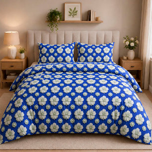 🌸 Blue Floral Pattern Elegant Bedroom Decor Duvet Cover