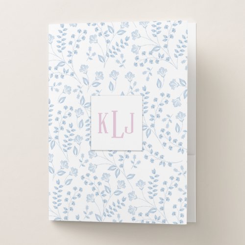 Blue Floral Pattern Folders
