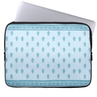 Blue Floral Pattern Laptop Sleeve