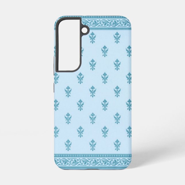 Blue Floral Pattern Samsung Galaxy Case (Back)
