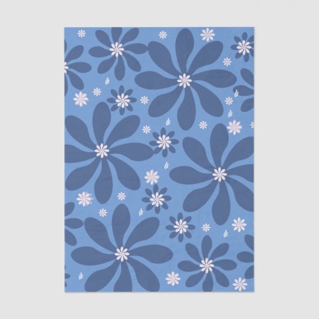 Blue Floral Pattern – Stylish  Acces Wash Cloth Tissue Paper (Front)