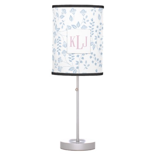 Blue Floral Pattern Table Lamp