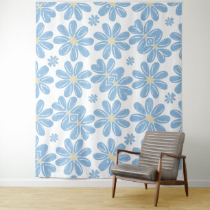 Blue Floral Pattern - Tapestry