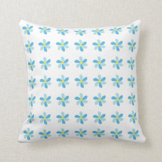Blue Floral Pattern Throw Pillow