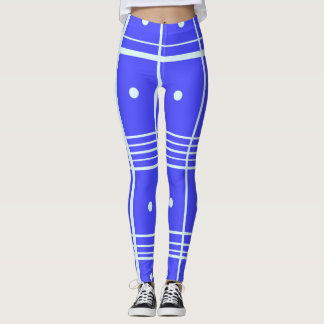 Blue Floral Pattern Women's Leggings for Yoga and