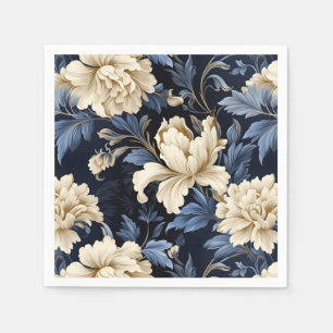 Blue Floral Peony Napkins