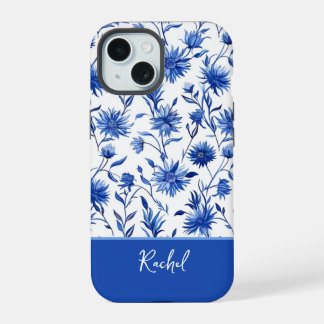Blue Floral Personalized iPhone case