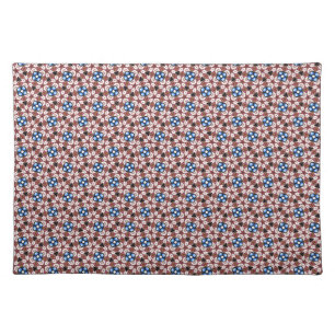 Blue Floral Pink and Brown Cloth Placemat