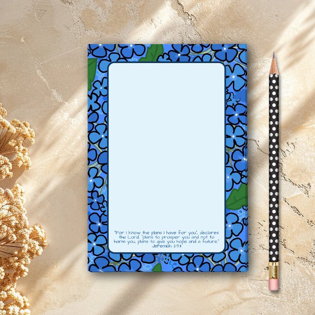 Blue Floral Plans I Have For You Scripture Post-it Notes (Creator Uploaded)