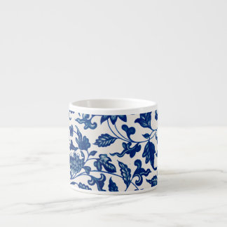 Blue Floral Porcelain-Inspired Espresso Mug 
