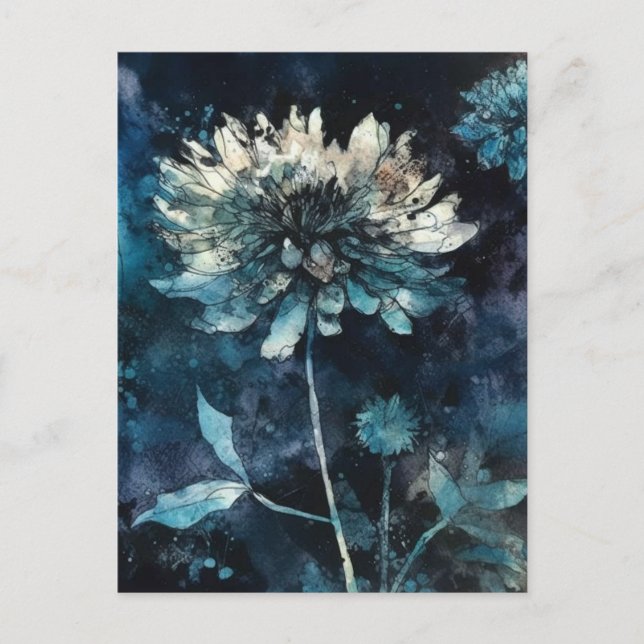 Blue Floral Postcard (Front)