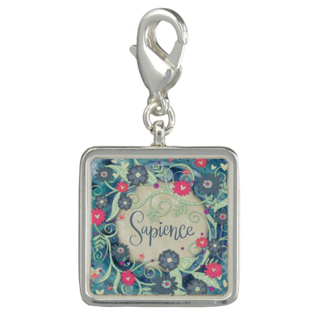 Blue Floral PrettySapience   Charm (Front)