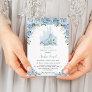 Blue Floral Princess Glass Slipper Bridal Shower Invitation
