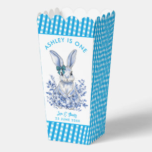  Blue Floral Rabbit 1st Birthday for Kids Favor Boxes