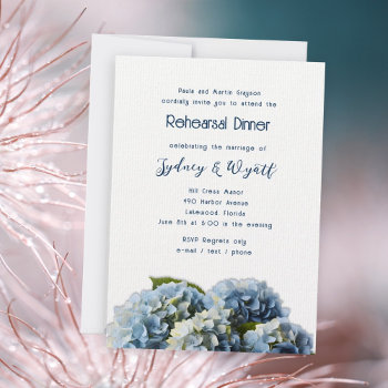 Blue Floral Rehearsal Dinner Invitation by BlueHyd at Zazzle