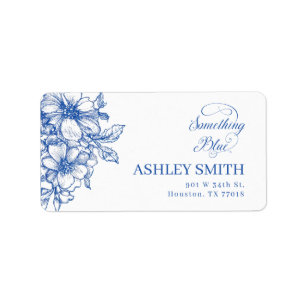 Blue Floral Return Address Labels