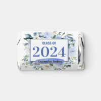 Blue Floral Rose Graduation Year