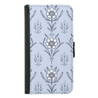 Blue floral samsung galaxy s5 wallet case