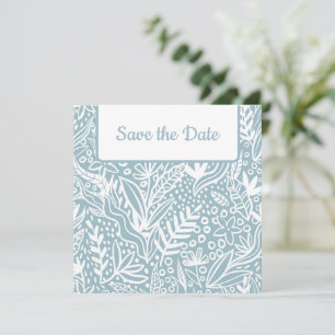 Blue Floral Save The Date