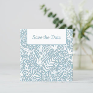 Blue Floral Save The Date