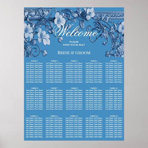Blue Floral Seating Chart