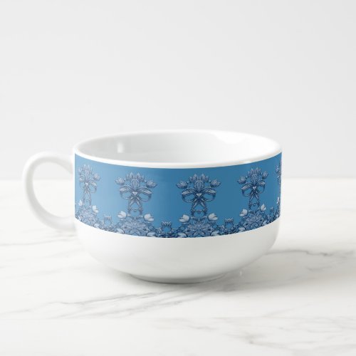 Blue Floral Soup Mug