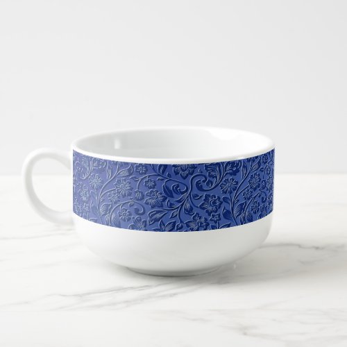 Blue Floral Soup Mug