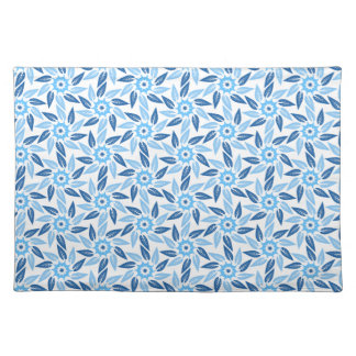 Blue Floral Spiral Cloth Placemat