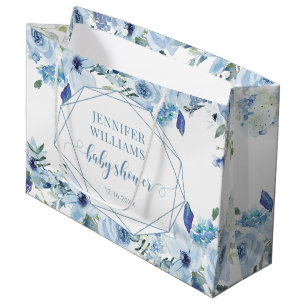 Blue floral spring summer baby shower gift bags