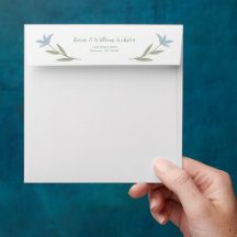 Blue Floral Square Envelope