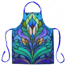 Blue floral stained glass