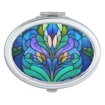 Blue floral stained glass
