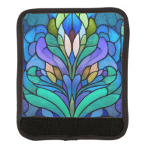 Blue floral stained glass
