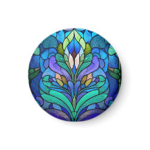 Blue floral stained glass