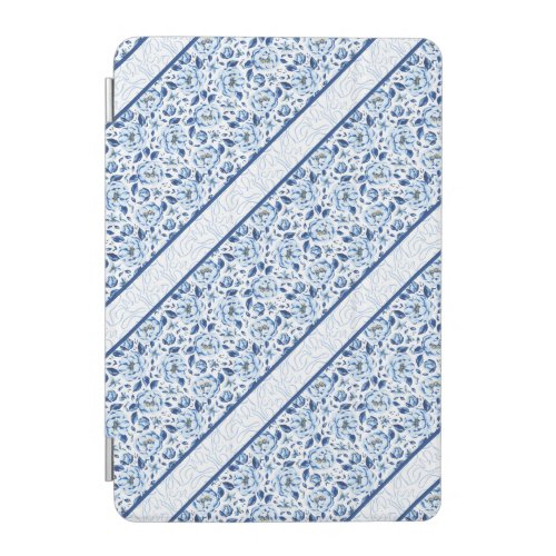 Blue Floral Strip iPad Mini Cover