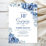 Blue Floral Surprise 18th Birthday Party Invitation<br><div class="desc">This blue floral surprise 18th birthday invitation is designed to set the stage for a truly memorable celebration. The customizable text templates allow you to add the name of the honored guest, the secret party details, and the venue with ease. Your loved one will be in for a night of...</div>