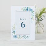 Blue Floral Table Number