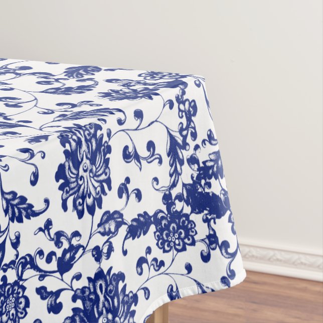 Blue Floral Tablecloth (In Situ)