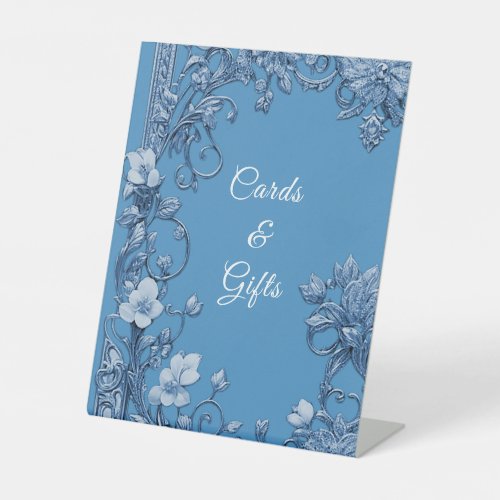 Blue Floral Tabletop Signs