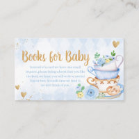 Blue Floral Tea Party Baby Shower Books for Baby