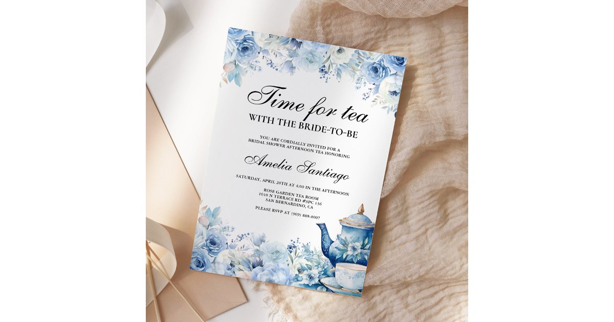Tea Theme Bridal Shower Decorations - "Tea With The Bride" Banner & Floral Garland