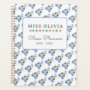 Blue Floral Teacher Planner: Personalized Gift Planner