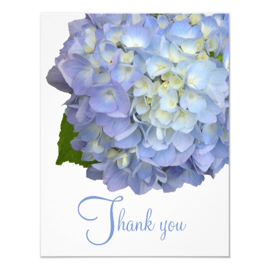 Blue Floral Thank You Blank Flat Cards