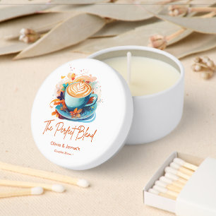 Blue Floral The Perfect Blend Couples Shower Mini Candle Favors