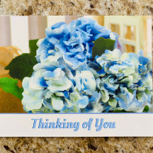 Blue Floral | Thinking of You Postcard