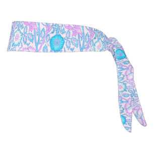 Blue Floral Tie Headband