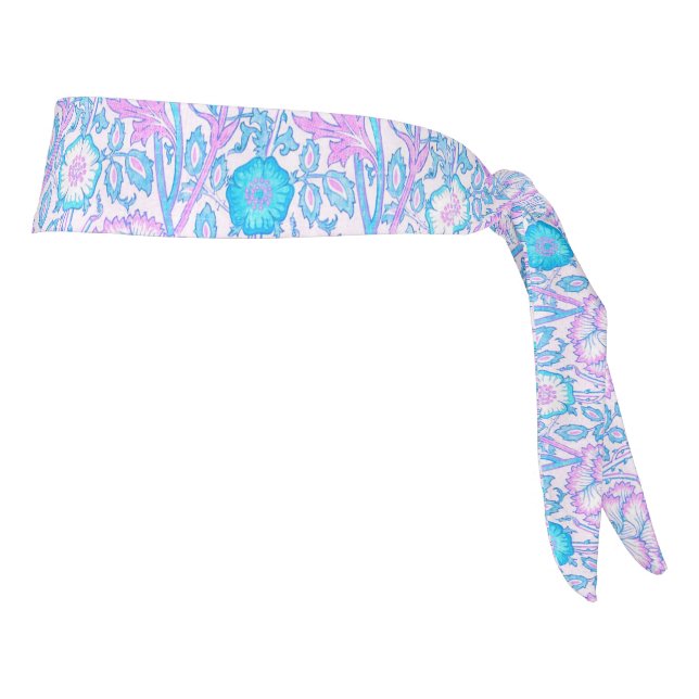Blue Floral Tie Headband (Rotate 90)
