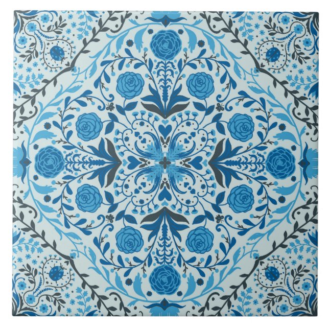 Blue floral tiles (Front)